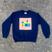 Image 1 of M Candy Stripe House Crewneck Sweatshirt