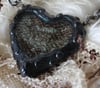 Snakeskin heart chunky pendant