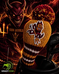 Image 4 of Arizona State University SUN DEVILS College GOLF club clubs Custom HAMDKNIT fan gift