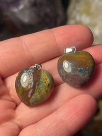 Ocean jasper heart pendants 