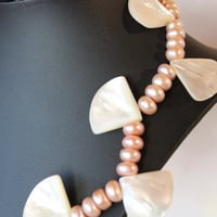 Image 2 of pink pearls & MOP choker