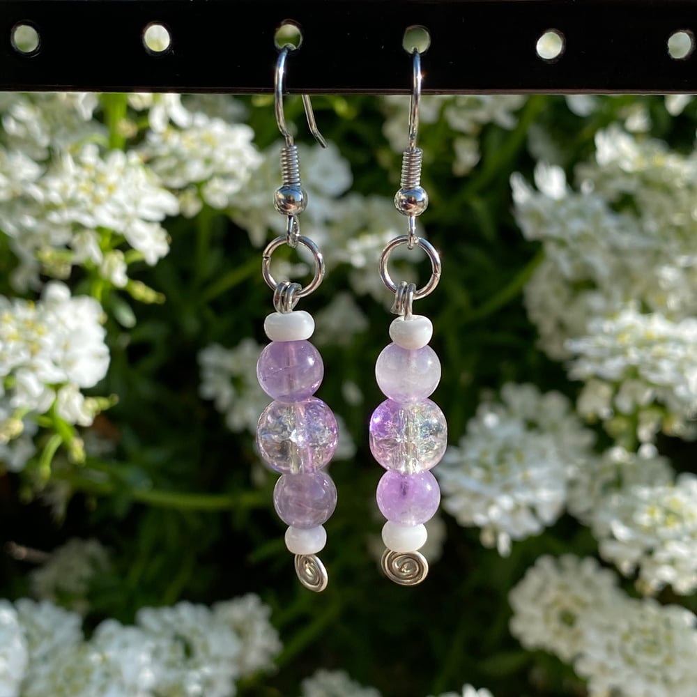 Image of amethyst rain earrings