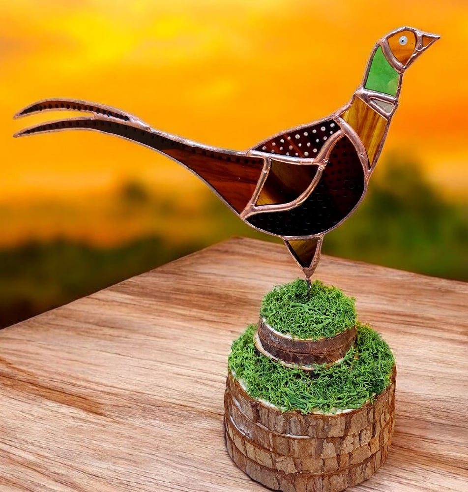 Image of Stained Glass Freestanding Pheasant 