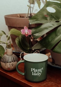 Image 2 of Plant lady stoneware coffee mug 