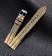 Image 1 of Vintage Madera Tegu Lizard Extra Thin Watch Strap 