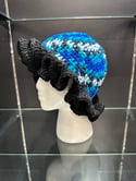 crochet bucket hat with wavy brim H