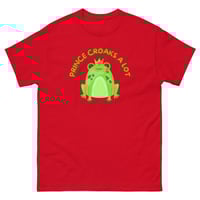 Image 2 of Unisex classic tee, Prince Croaks a Lot T-Shirt | Funny Frog Pun Graphic Tee