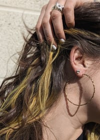 Image 1 of Twisted Brass Large Handmade Hoop Earrings 