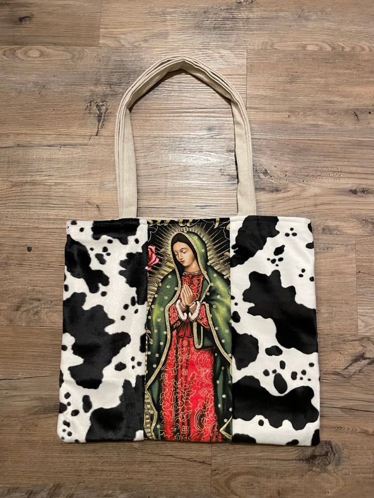 Virgencita Cow tote