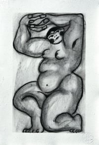 Image 1 of Muscle Mommy Charcoal Drawing 2