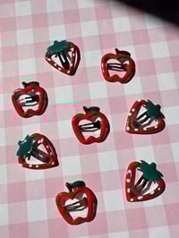 Image 1 of Strawberry + Apple hair clips 🍓