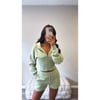 Sage Green Zip Up Hoodie set 