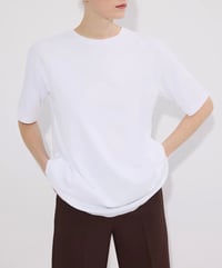 Image 2 of White Relaxed Crew Neck Tee
