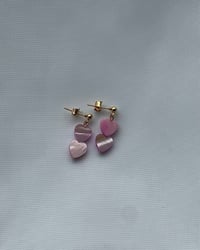 Image 3 of Pink Mother of Pearl Studs Gold