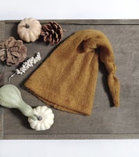 Image 2 of Newborn sleep hat for phoroshoot | mustard yellow