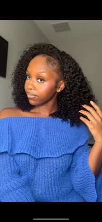 Image 2 of Kinky curly half wig 16 in. 