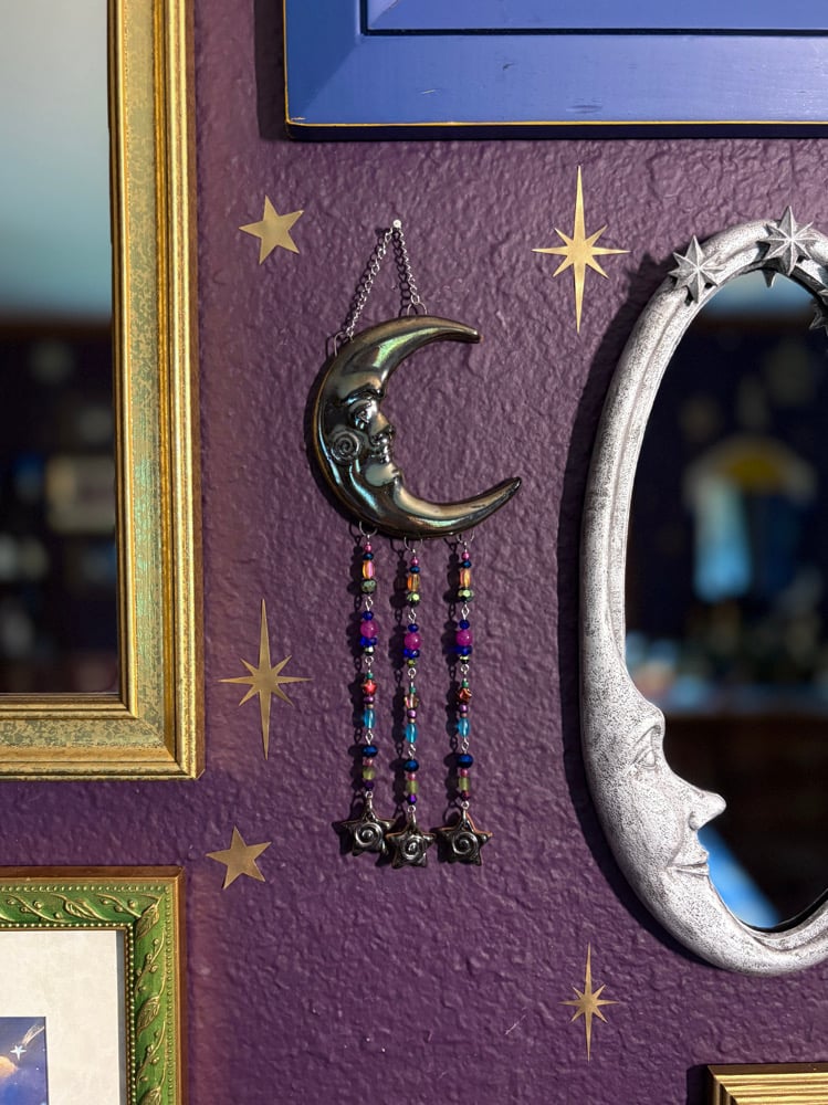 Image of Beaded Moon Wall Hanging #6