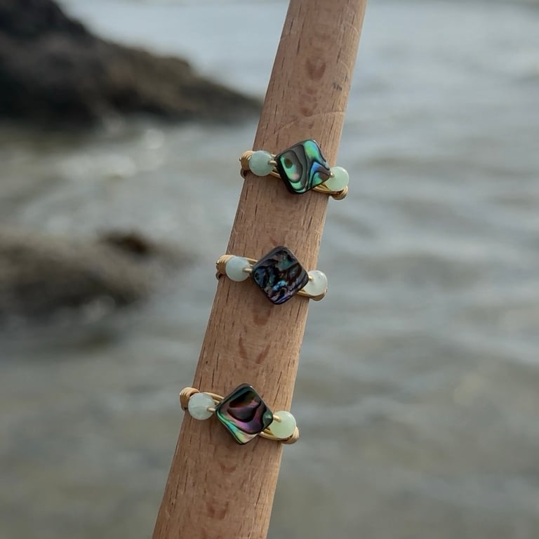 abalone & jade ring Image 2