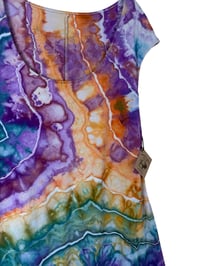 Image 7 of XL Stretch Knit Fit and Flare Midi Dress in Geode Ice Dye
