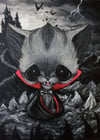 Dracula Cat Halloween Monster Collection Art Print