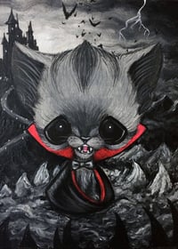 Dracula Cat Halloween Monster Collection Art Print