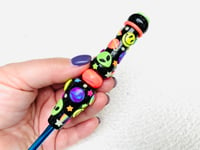 Made to Order 90's Neon Galaxy Curvy Ergonomic Crochet Hook