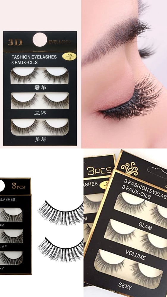 Image of 3Pairs 3D Mink False Eyelashes