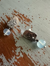 Image 1 of aquamarine and sterling silver post earrings