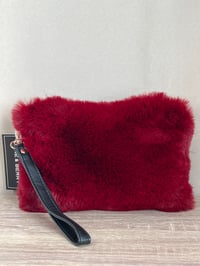Image 1 of JANE & BERRY merlo faux fur clutch wristlet pouch
