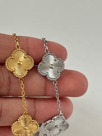 Image 2 of Gold and Silver Clover Bracelet 5 Motifs Alhambra Clover Bracelet High Quality Stainless Steel