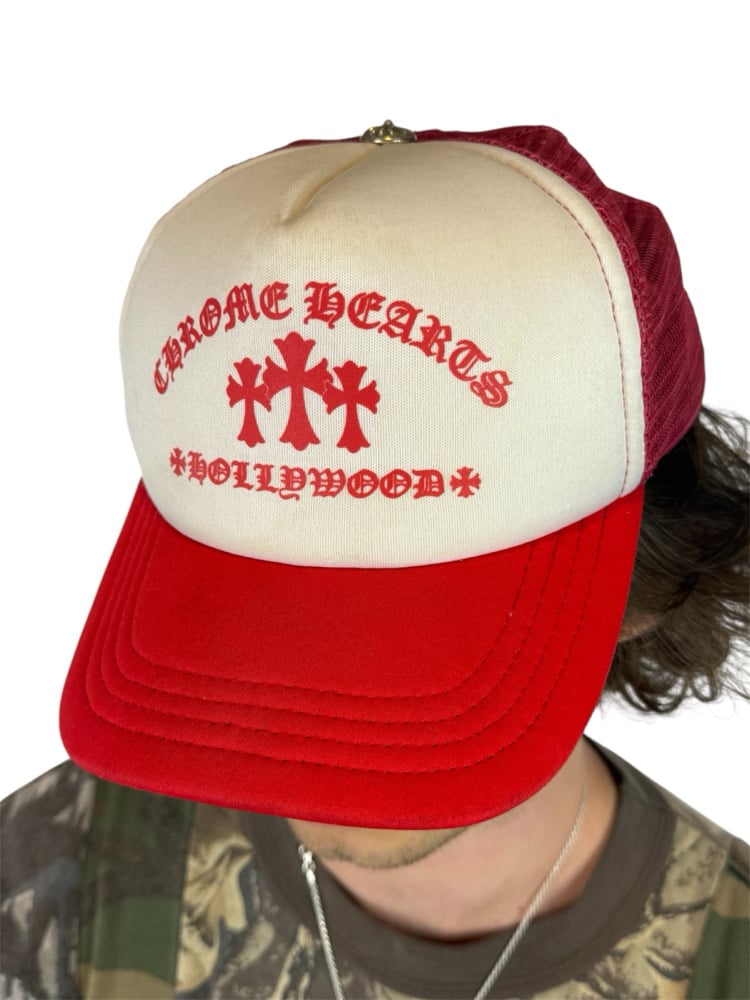 Image of Chrome Hearts Red/White Trucker Hat