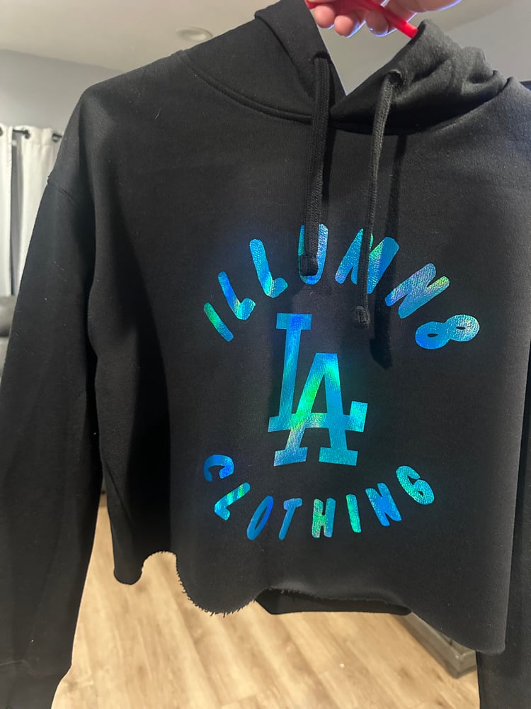 Image of holographic crop hoodie