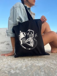 Image 1 of Tote Bag The Kiss: Black - White