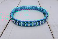 Image 3 of Sky + Silver Bar Bead Bangle Bracelet