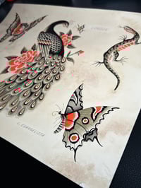 Image 3 of Original Tattoo Flash Sheet - Acrlylics and Ink on paper (11x14inch)