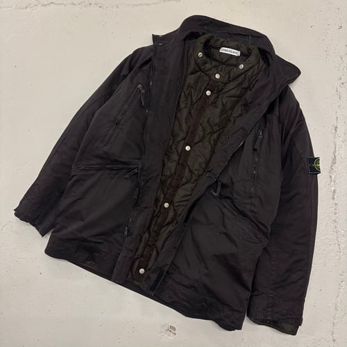 Image of AW 1999 Stone Island Raso Gommato Reversible Jacket, Size XL