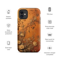 Image 3 of Baroque Goth Inspired Gold and Orange Textured Floral Look Tough Case for iPhone®