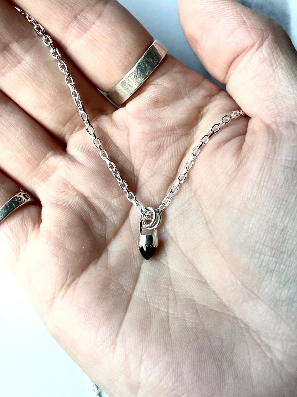 Handmade Sterling Silver Smoky Quartz Bullet Point Pendant