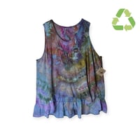 Image 1 of ♻️ UPCYCLED 3X Plus Cotton Top in Muted Watercolor Ice Dye