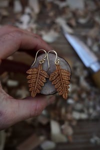 Image 3 of Forest Fern leaf earrings 
