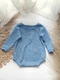 Image 3 of Photo prop | boy bodysuit for photoshoot |  Ari | dusty blue | 12-15 months | 18-24 months