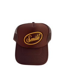 Brown and gold Smile trucker 
