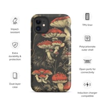 Image 3 of Dark Cottagecore Goth Inspired Vibrant Mushroom Tough Case for iPhone®