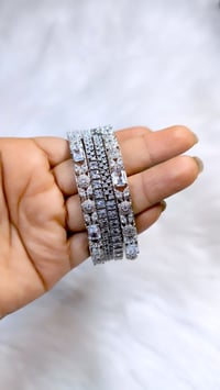 Image 4 of 4 Pieces American Diamond Bangles Set_GPB_1240