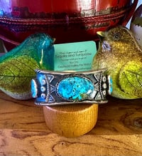 Image 4 of Vintage Yazzie morenci/coral cool cuff 