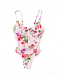 Image 1 of Floral Rose Bow Underwired Swimsuit 34DD