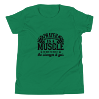 Image 9 of Unisex Youth Short Sleeve T-Shirt (Prayer is a Muscle)