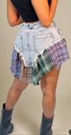 Country Plaid Denim Skirt