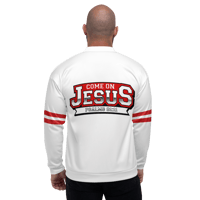 Image 2 of Unisex Bomber Jacket - Red stripe