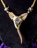 Clear Quartz Crystal Rattlesnake Rattler - Bone Necklace 
